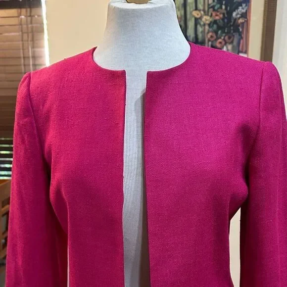 Dana Buchman Raspberry Women's 100% Silk Jacket Size 4 - Picture 2 of 11